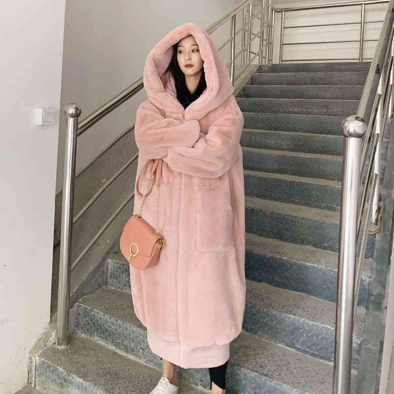 Thick Warm Faux Rex Rabbit Fur Hooded Coat Women 2020 Autumn Winter Long Jackets Female Casual Loose Vintage Oversized Fur Coat T220816, Green
Thick Warm Faux Rex Rabbit Fur Hooded Coat Women 2020 Autumn Winter Long Jackets Female Casual Loose Vintage Oversized Fur Coat T220816, Green