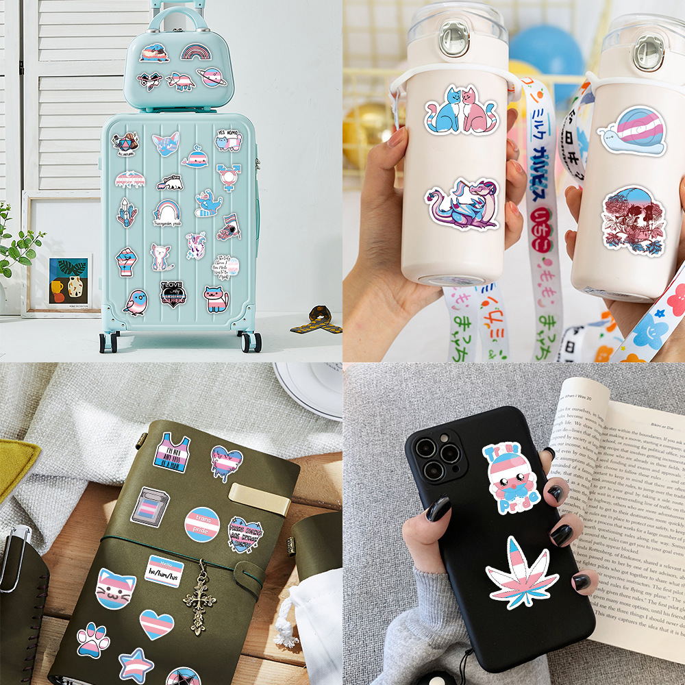 60Pcs Transgender Pride Stickers Graffiti Kids Toy Skateboard car Motorcycle Bicycle Sticker Decals Wholesale