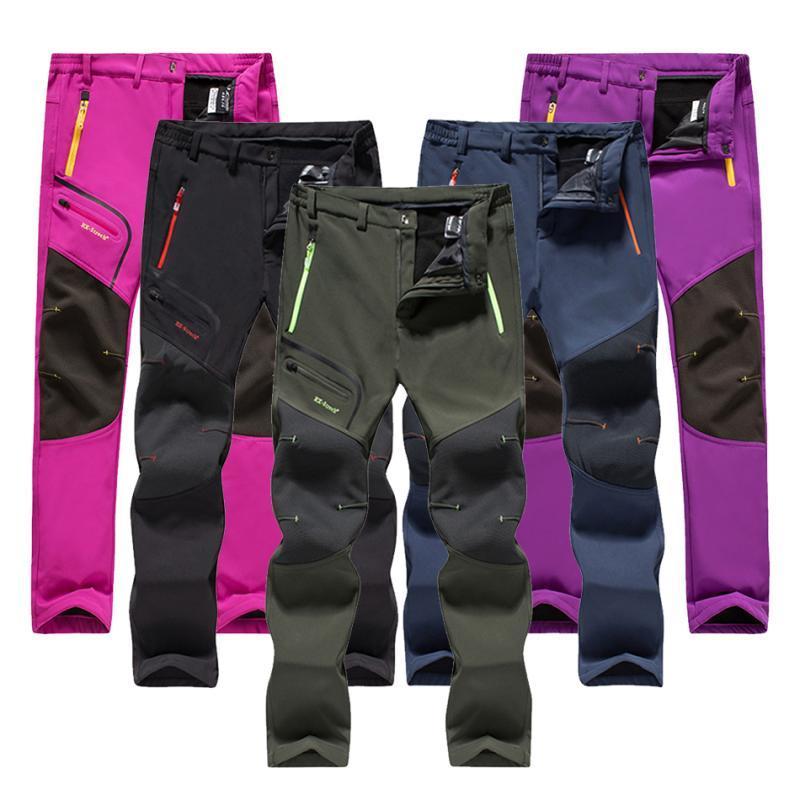 Winter Fleece Warm Men Pants Male Outdoor Snow Camping Hiking Work Windproof Snowboard Ski Waterproof Breathable Trousers 220330