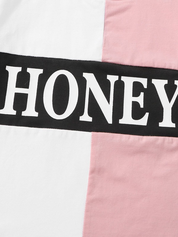 Toddler Girls Color-block Letter Graphic Tee With Leggings SHE