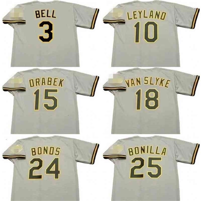 Uf Men 3 JAY BELL 10 JIM LEYLAND 15 DOUG DRABEK 18 ANDY VAN SLYKE 24 BARRY BONDS 25 BOBBY BONILLA 1992 Baseball Jersey
Uf Men 3 JAY BELL 10 JIM LEYLAND 15 DOUG DRABEK 18 ANDY VAN SLYKE 24 BARRY BONDS 25 BOBBY BONILLA 1992 Baseball Jersey