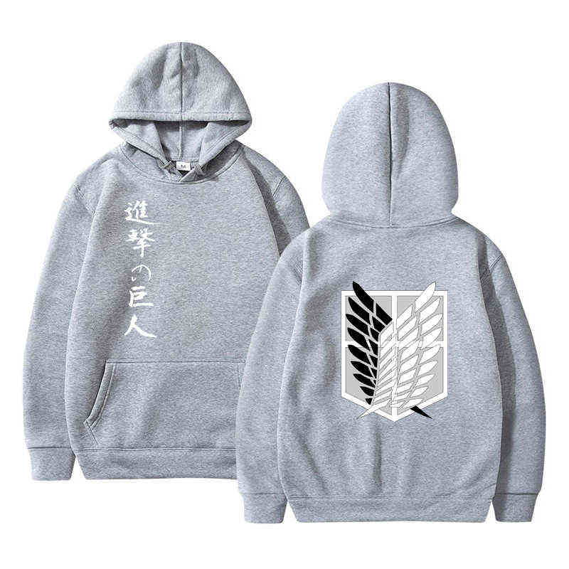 Quente anime ataque em titan hoodies levi ackerman com capuz swearshirts homens unisex casual solto pullovers roupas para a prim G220429