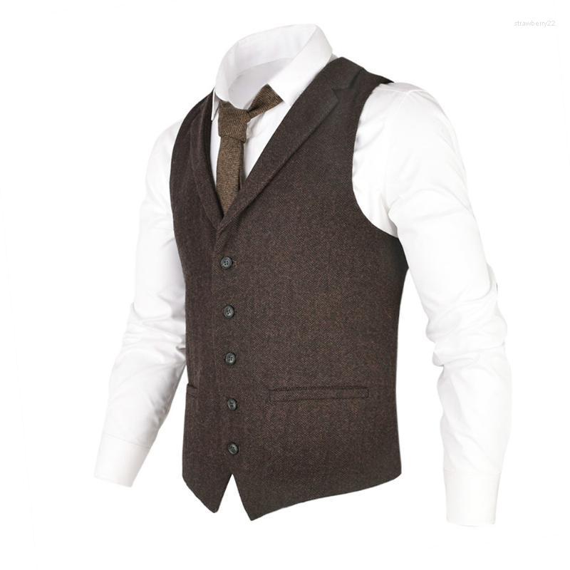 Men's Vests Vest Coffee Herringbone Wool Tweed Lapel Collar Slim Fit Waistcoat Casual Formal Business Groomman For Wedding 2022 Stra22, Brown
Men's Vests Vest Coffee Herringbone Wool Tweed Lapel Collar Slim Fit Waistcoat Casual Formal Business Groomman For Wedding 2022 Stra22, Brown