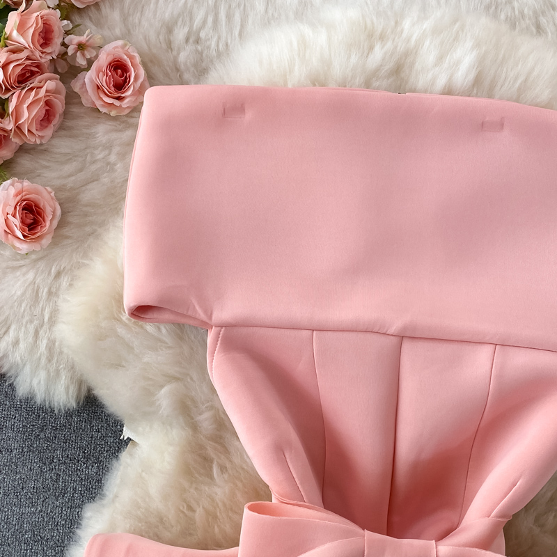 New Womens sexy slash neck off shoulder slim waist ruffles peplum top and pencil midi long skirt twinset party suit SML