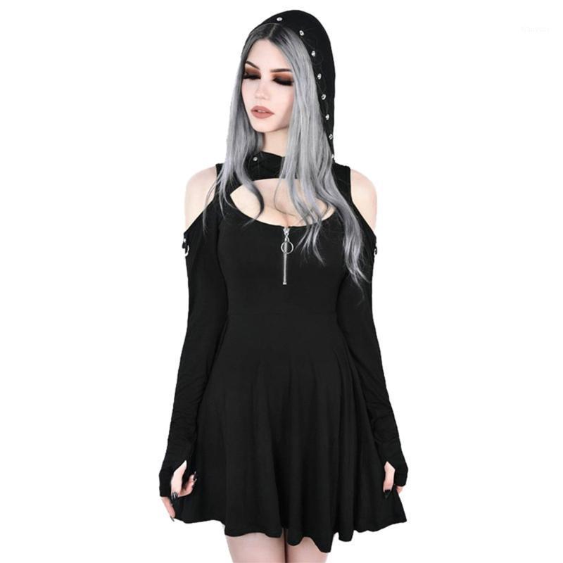 Casual Dresses Gothic Y2k Punk Black Dress For Girls Solid Color Hooded Low Cut Cold Shoulder Zipper Nightclub Robes Hoodies Vestidos
Casual Dresses Gothic Y2k Punk Black Dress For Girls Solid Color Hooded Low Cut Cold Shoulder Zipper Nightclub Robes Hoodies Vestidos