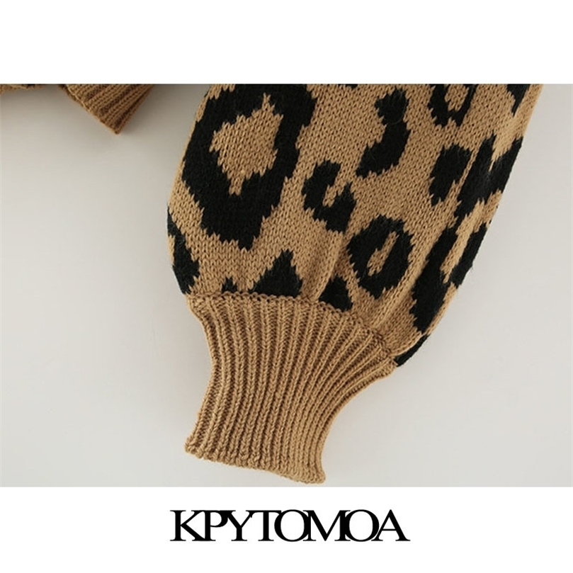 KPYTOMOA Women Fashion Leopard Pattern Loose Knitted Cardigan Sweater Vintage Lantern Sleeve Female Outerwear Chic Tops 201204, As picture
KPYTOMOA Women Fashion Leopard Pattern Loose Knitted Cardigan Sweater Vintage Lantern Sleeve Female Outerwear Chic Tops 201204, As picture