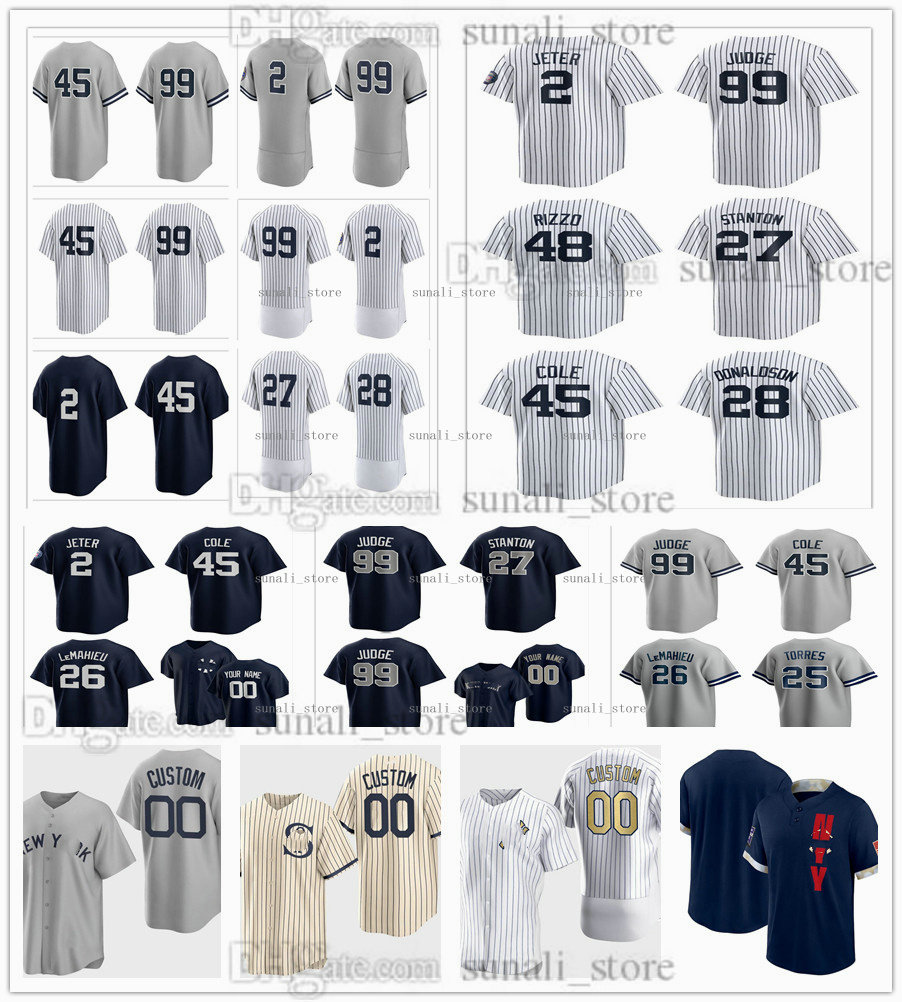 2022 Baseball Derek Jeter 2 Jersey Gerrit Cole 45 Aaron Judge 99 Anthony Rizzo 48 Giancarlo Stanton 27 DJ LeMahieu 26 Joey Gallo 13 Gleyber Torres 25 Aaron Hicks 31, White
2022 Baseball Derek Jeter 2 Jersey Gerrit Cole 45 Aaron Judge 99 Anthony Rizzo 48 Giancarlo Stanton 27 DJ LeMahieu 26 Joey Gallo 13 Gleyber Torres 25 Aaron Hicks 31, White