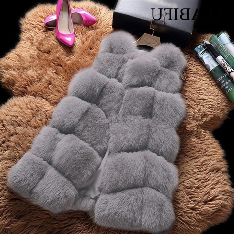 Coat Autumn Fashion Casual Warm Slim Sleeveless Faux Fur Vest Winter Jacket Women feminino T200506