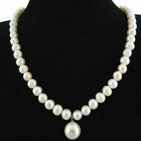 Fashion 8-9mm Real White Pearl & 14mm Shell Pearl Round Pendant Necklace 18" AAA
Fashion 8-9mm Real White Pearl & 14mm Shell Pearl Round Pendant Necklace 18" AAA