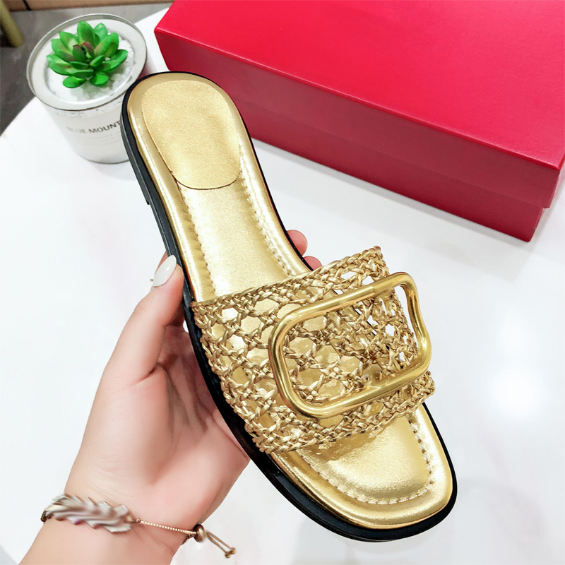 New women's flat slippers Designer Slides luxury woven material sheepskin inner high quality Bizshoes wear - resistant sandals multi-color 35-43, 04
New women's flat slippers Designer Slides luxury woven material sheepskin inner high quality Bizshoes wear - resistant sandals multi-color 35-43, 04