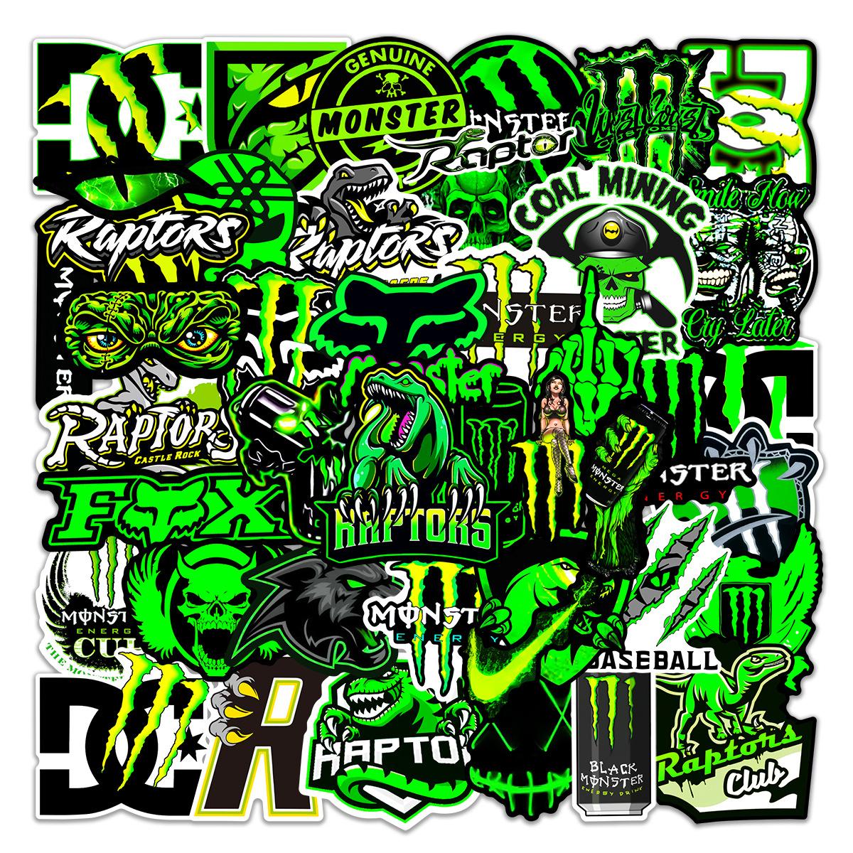 50Pcs Green Fluorescent Dazzle Personality Trend Sticker Monster hunter Stickers Graffiti Kids Toy Skateboard Car Motorcycle Bicycle Sticker, Multi colors
50Pcs Green Fluorescent Dazzle Personality Trend Sticker Monster hunter Stickers Graffiti Kids Toy Skateboard Car Motorcycle Bicycle Sticker, Multi colors