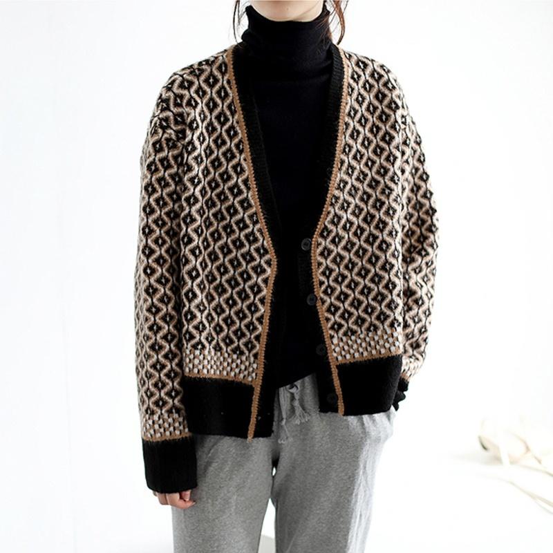Women's Knits & Tees Vintage Christmas Sweaters Autumn Plaid Knitted Cardigan Casual Fashion Women V-neck Loose Coat Plus Size Khaki BlackWo
Women's Knits & Tees Vintage Christmas Sweaters Autumn Plaid Knitted Cardigan Casual Fashion Women V-neck Loose Coat Plus Size Khaki BlackWo