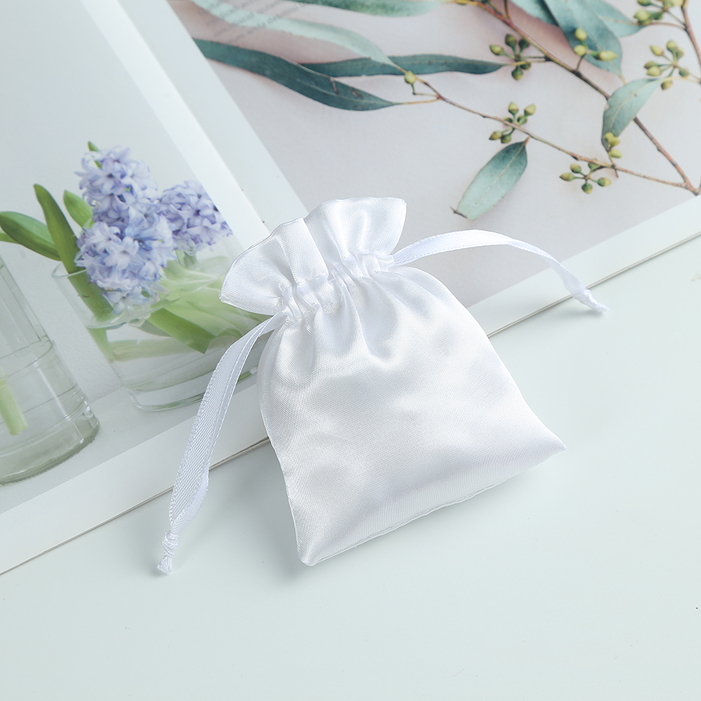 50pcs Pink Satin Drawstring Bag Small Jewelry Pouch Package Storage Wedding Party Gift Packing Pouches for Womens Baby Shower