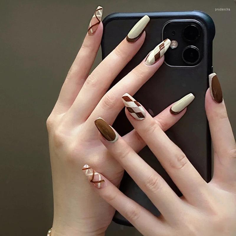 False Nails 24pcs French Rhombus Fake With Designs Full Cover Nail Tips Press On Coffin Wearable Ballerina Prud22, Only fake nails
False Nails 24pcs French Rhombus Fake With Designs Full Cover Nail Tips Press On Coffin Wearable Ballerina Prud22, Only fake nails