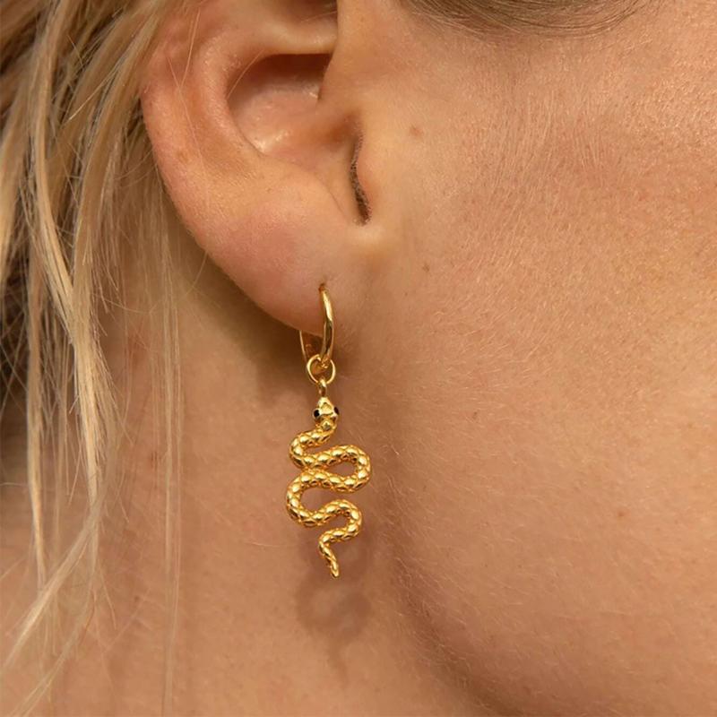 Dangle & Chandelier Boho Twisted Snake Gold Earring Women's Creative Exaggerated Personality Metal Fashion Earrings Girls Party JewelryD
Dangle & Chandelier Boho Twisted Snake Gold Earring Women's Creative Exaggerated Personality Metal Fashion Earrings Girls Party JewelryD