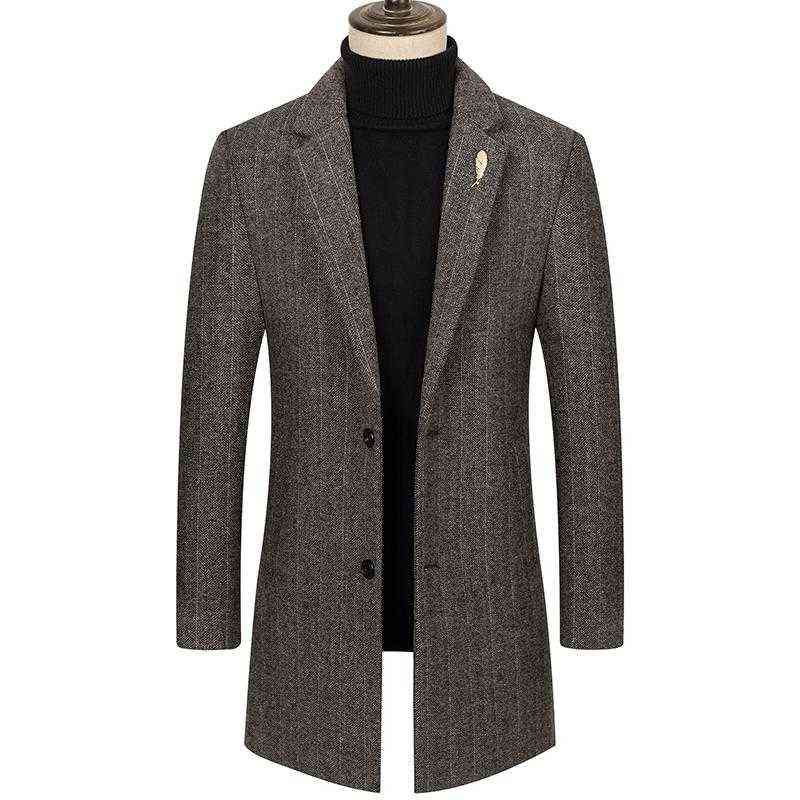 Men's Wool & Blends Autumn And Winter Thick Woolen Coat Mens Striped Business Lapel High Quality Warm Blended Man Tops 4XL Male Clothing T220810, Dark brown
Men's Wool & Blends Autumn And Winter Thick Woolen Coat Mens Striped Business Lapel High Quality Warm Blended Man Tops 4XL Male Clothing T220810, Dark brown