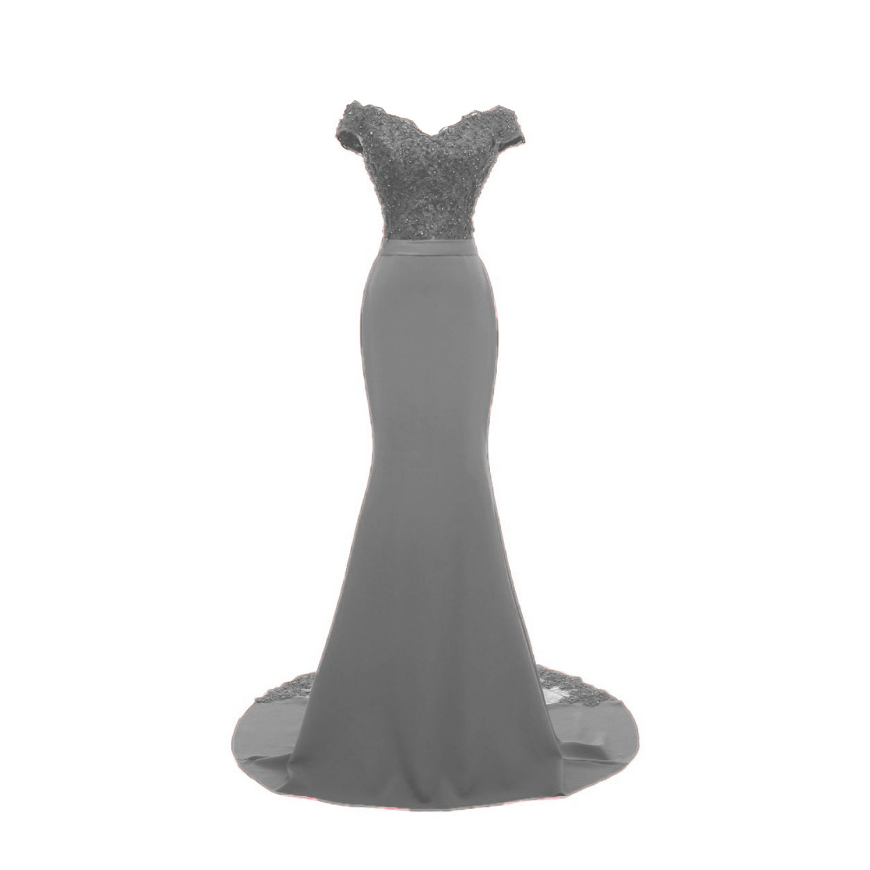 New Real Picture Mermaid Evening Dress 2022 Beaded Slim Satin Long Prom Dresses With Appliques Off Shoulder Engagement Guest Dress Elegant Women Forma