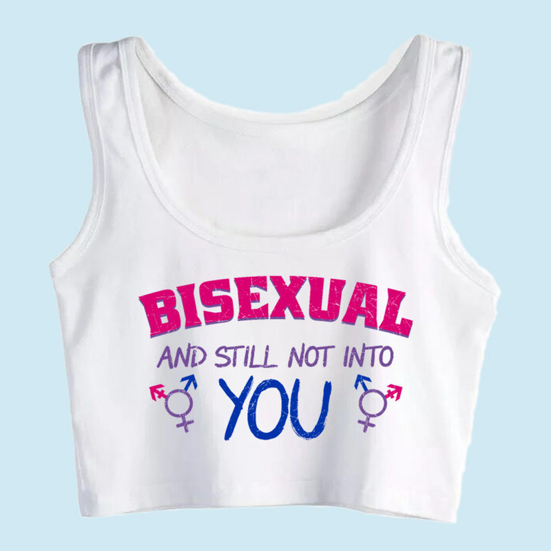 Crop Top Sport Bisexual And Still Not Into You Hip Hop Black Cotton Tops Women 220325