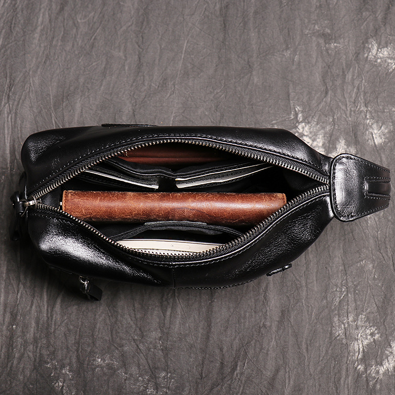 Men's Leather Business Cosmetic Bag Large Capacity Simple Fashion Embossed Storage Bag