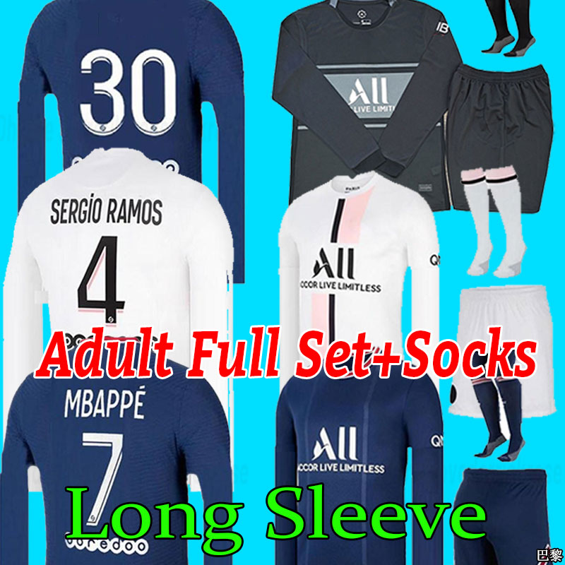 Long sleeve MBAPPE soccer jersey SERGIO RAMOS 21 22 Maillots de football 2021 2022 VERRATTI adult Men kit ICARDI shirt uniforms enfants psgs foot third 3rd DI MARIA, Away+patch
Long sleeve MBAPPE soccer jersey SERGIO RAMOS 21 22 Maillots de football 2021 2022 VERRATTI adult Men kit ICARDI shirt uniforms enfants psgs foot third 3rd DI MARIA, Away+patch