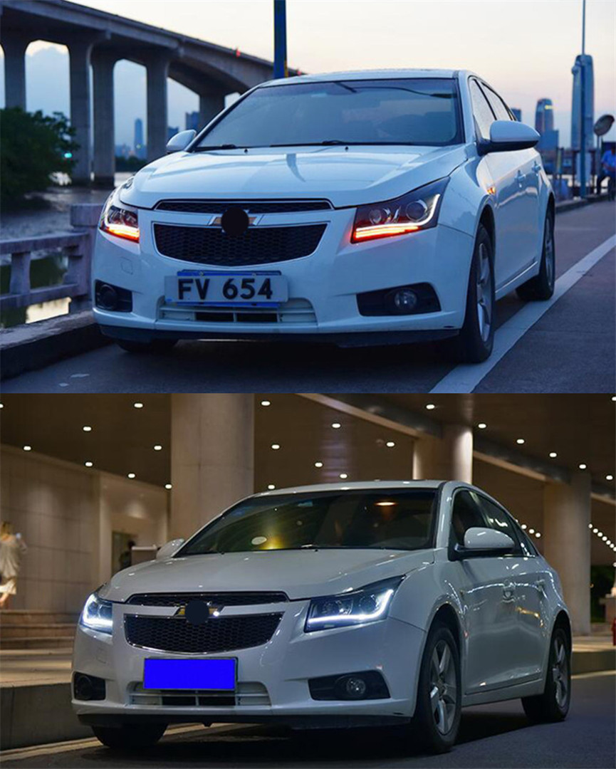 LED Head Light Parts For Cruze 20 08-20 15 Front Headlights Replacement DRL Daytime light Projector Facelift