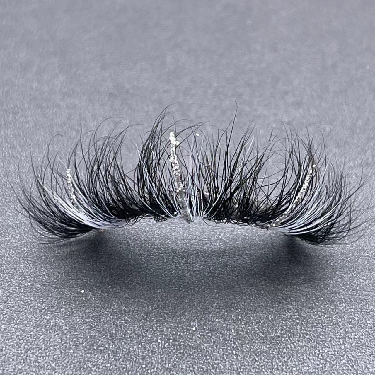 Eyelashes 25mm Colorful With Glitter Eye Lashes Thick Long Fake Eyelash Extension Make Up Tools False Lash For Beauty