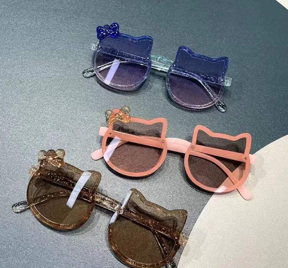 summer Children personality small face cute cat ears princess baby sunshade sunglasses girls and boys Uv protective kid fashion eyewear 6COLORS Z26030