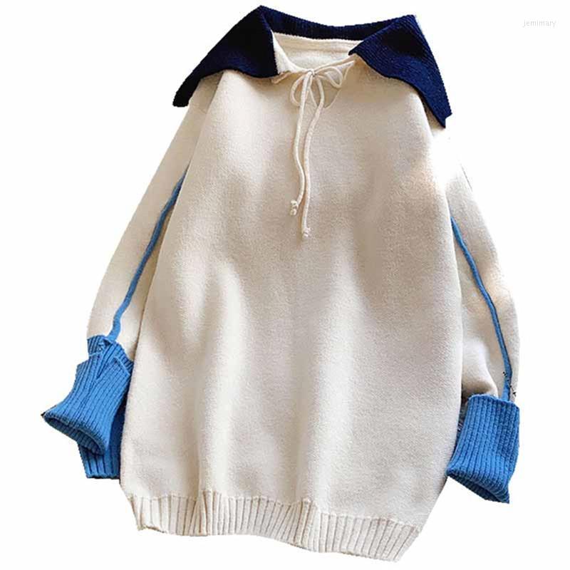 Women's Sweaters Autumn And Winter Navy Style V Neck Outer Wear Color Matching Loose Sweater Personalized Knit Top Tide C380 Jemi22, Blue
Women's Sweaters Autumn And Winter Navy Style V Neck Outer Wear Color Matching Loose Sweater Personalized Knit Top Tide C380 Jemi22, Blue