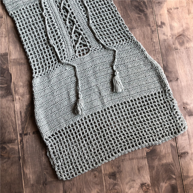 CROCHET BIKINI Hollow Out Set Knitted Cotton Handmade Sexy Swimsuit Summer Swimwear Bandage Beachwear European Bathing suit 220611