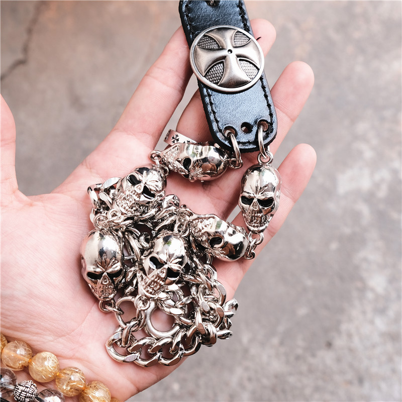 Biker Wallet Chain: Skull Charm Gothic Rock Jean Belt KeyChain for Men BL48 220516 dh910320090