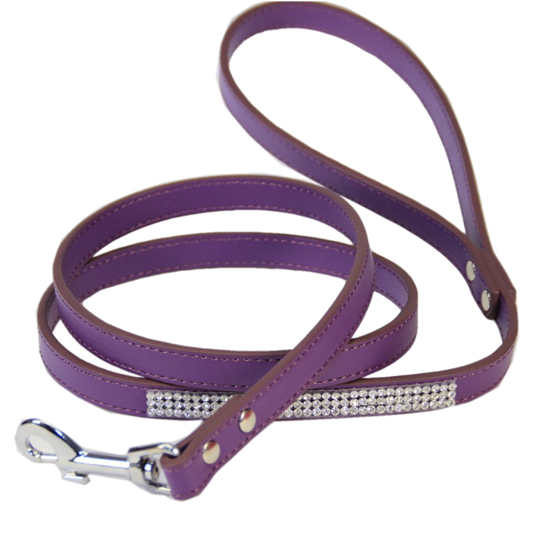 Fashion Diamante Pu Leather Dog Leash Bling Rhinestones Collar Pet Walking Leads Small Pet Puppy Dog Supplies Purple Pink 0622
Fashion Diamante Pu Leather Dog Leash Bling Rhinestones Collar Pet Walking Leads Small Pet Puppy Dog Supplies Purple Pink 0622
