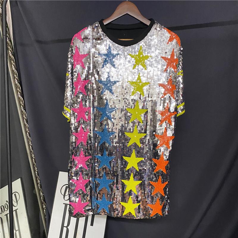 Women's T-Shirt Oversized Loose Geometric Sequin 2022 Summer Fashion Hip-Hop Plus Size O Neck Pullover Women Clothes Short-Sleeved Top, Black
Women's T-Shirt Oversized Loose Geometric Sequin 2022 Summer Fashion Hip-Hop Plus Size O Neck Pullover Women Clothes Short-Sleeved Top, Black
