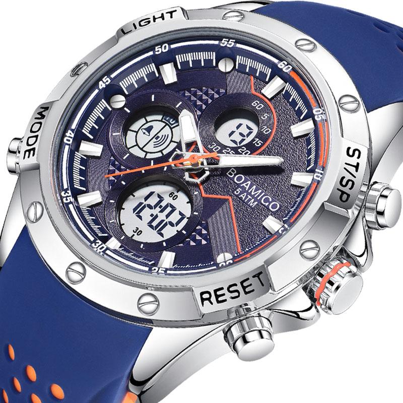 Wristwatches BOAMIGO Men Watches Relogio Masculino Military Digital Quartz Rubber Waterproof Sport Chronograph Wrist Watch, Blue
Wristwatches BOAMIGO Men Watches Relogio Masculino Military Digital Quartz Rubber Waterproof Sport Chronograph Wrist Watch, Blue
