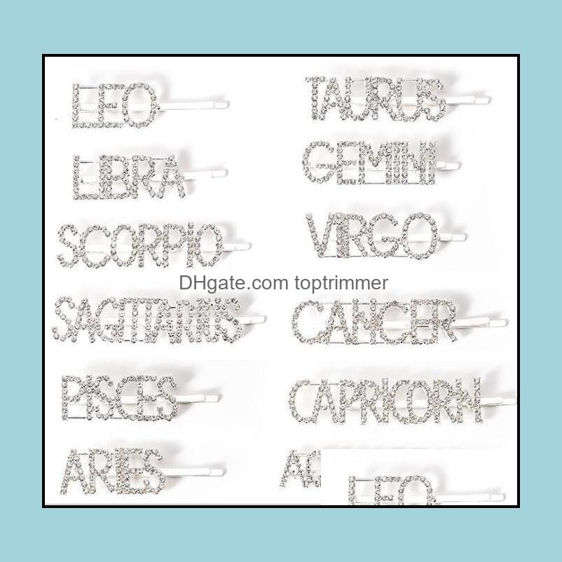 12 Zodiac Rhinestone Hair Pins Crystal Shiny Rhinestones Word Letters Clips Constellations Diamond Accessories Drop Delivery 2021 Baby Kids, As show
12 Zodiac Rhinestone Hair Pins Crystal Shiny Rhinestones Word Letters Clips Constellations Diamond Accessories Drop Delivery 2021 Baby Kids, As show