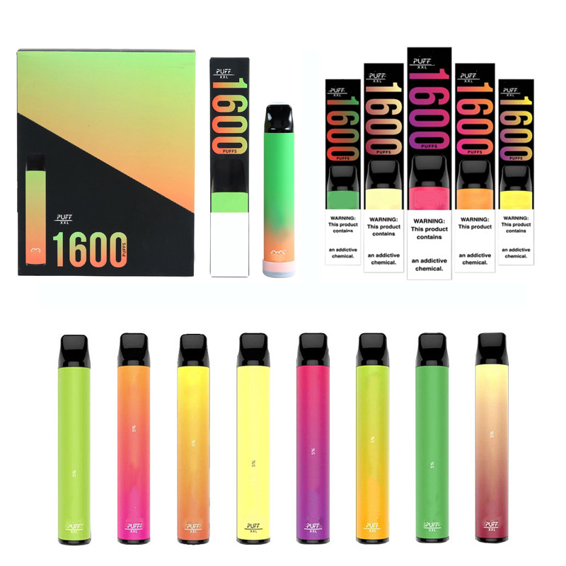 E cigarettes High Quality PUFF XXL Vape Pen 1600 Puffs Disposable Vape starter Kit Prefilled 6.5ml Pod Smoking oil Cartridges 1000mAh Batter
E cigarettes High Quality PUFF XXL Vape Pen 1600 Puffs Disposable Vape starter Kit Prefilled 6.5ml Pod Smoking oil Cartridges 1000mAh Batter