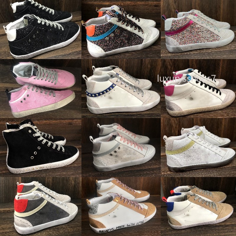 Italy Brand Golden Star Gooses Sneakers High-top Women Shoes golden pink-gold glitter Classic Leopard White Do-old Dirty Designer Shoe, Star4
Italy Brand Golden Star Gooses Sneakers High-top Women Shoes golden pink-gold glitter Classic Leopard White Do-old Dirty Designer Shoe, Star4