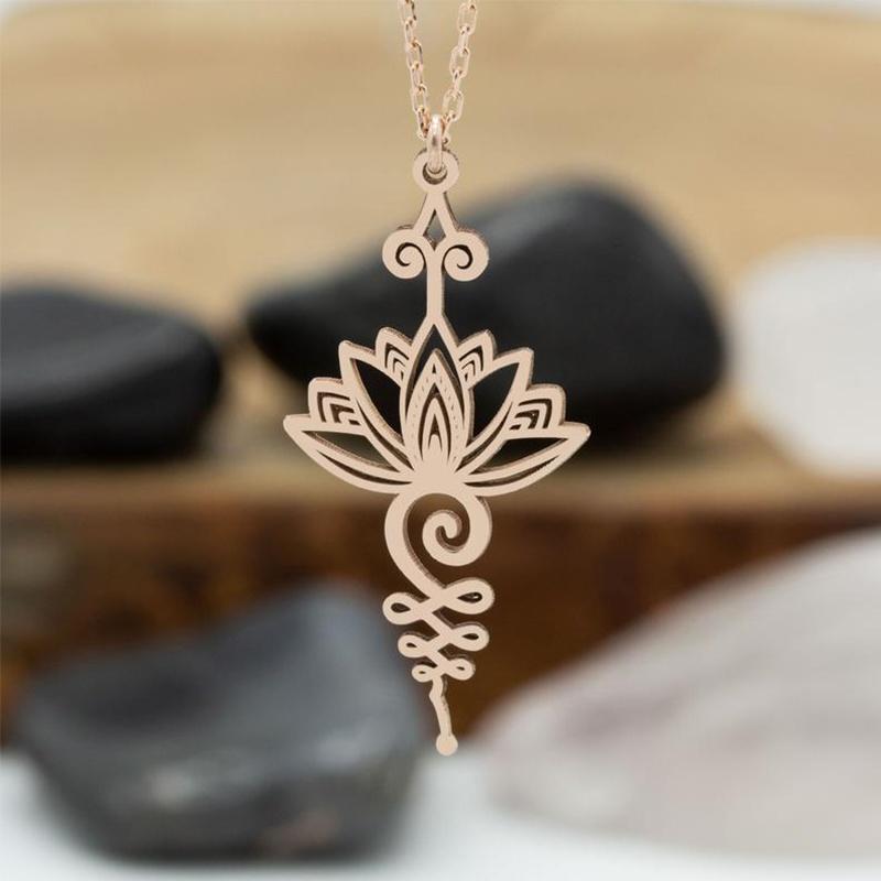 Pendant Necklaces Exquisite Lotus Flower Unalome Necklace Fashion Hippie Yoga Rose Gold Symbol Jewelry Anniversary Mother's Day GiftsPen
Pendant Necklaces Exquisite Lotus Flower Unalome Necklace Fashion Hippie Yoga Rose Gold Symbol Jewelry Anniversary Mother's Day GiftsPen