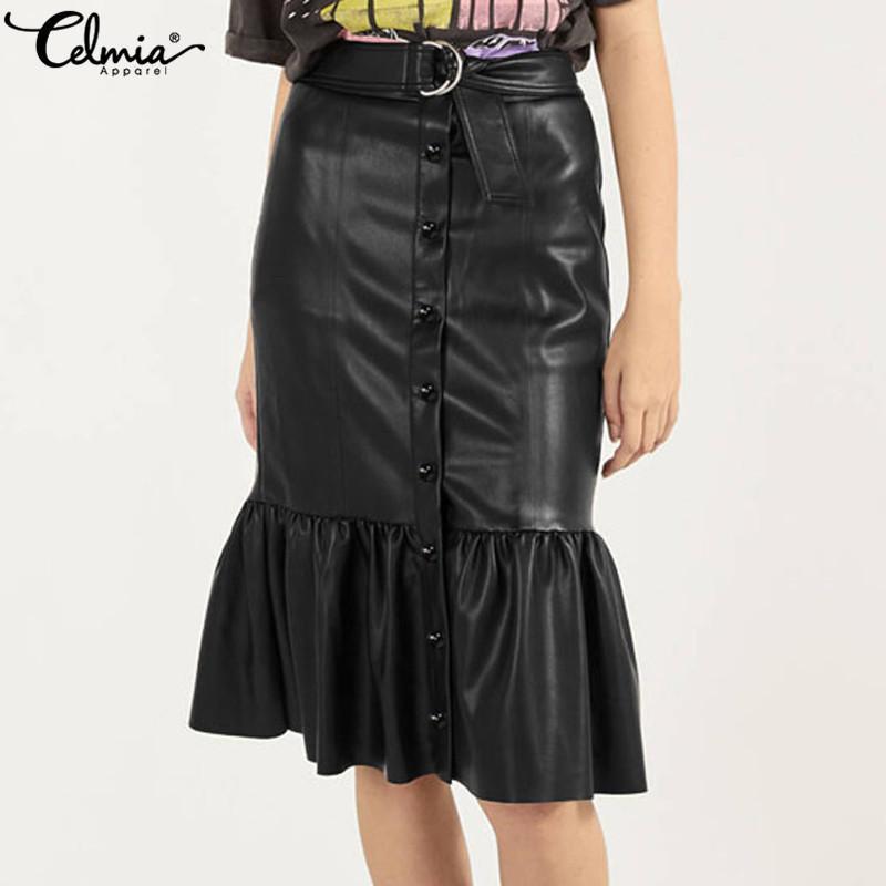 Skirts Celmia Womens Vintage Fashion Belted Sexy High Waist Bodycon Casual Ruffles Buttons Office Skirt PU Leather, Black
Skirts Celmia Womens Vintage Fashion Belted Sexy High Waist Bodycon Casual Ruffles Buttons Office Skirt PU Leather, Black