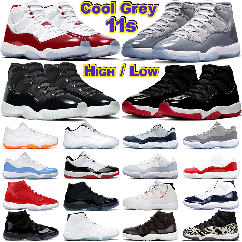 2022 Jumpman 11 Men Basketball Shoes 11s Cool Grey Bred Jubilee Cherry Cap and Gown Low 72-10 Concord Legend Blue Mens Women Trainers Outdoor Sports Sneakers