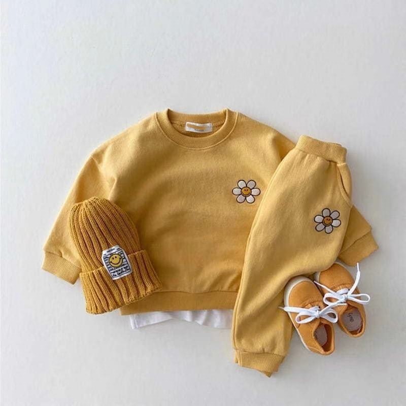 Toddler Baby Girl Casual Clothes Set Fashion Flower Embroidery Sweatshirt + Long Pants 2pcs Children Clothing Sport Suit 0-3Y 220509