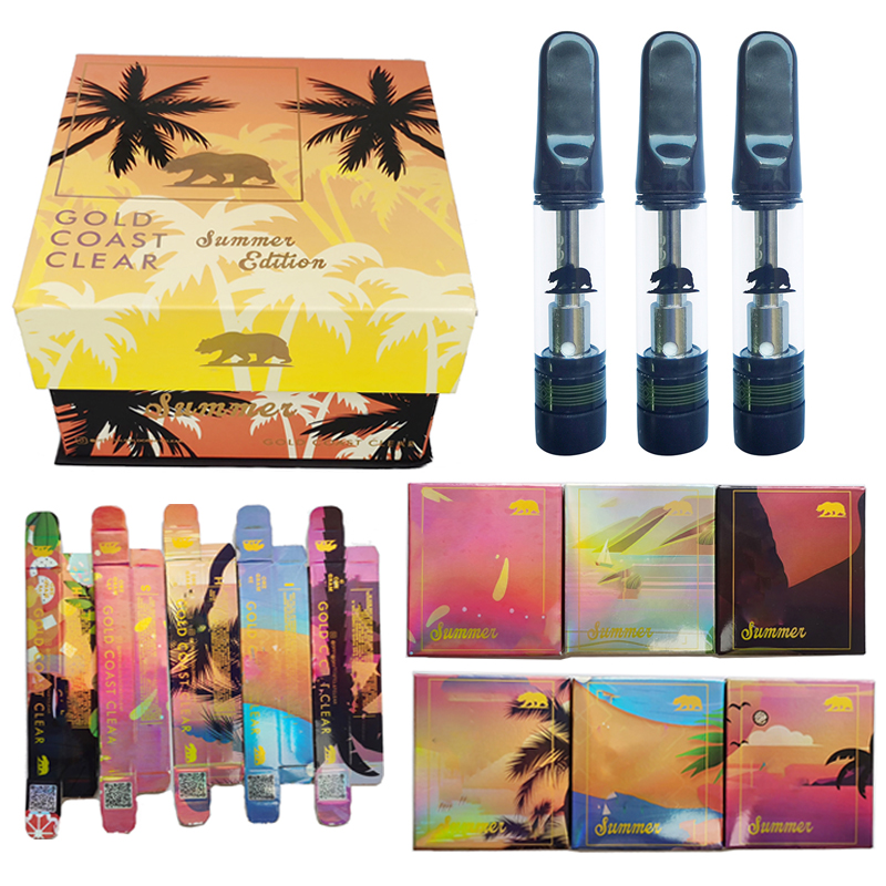 Gold Coast Clear Vape Cartridges Summer Edition Packaging Boxes 0.8ml Ceramic Screw on Tip Glass Tank Atomizers Vapes Carts 510 Thread EMPTY Thick Oil Cartridge
Gold Coast Clear Vape Cartridges Summer Edition Packaging Boxes 0.8ml Ceramic Screw on Tip Glass Tank Atomizers Vapes Carts 510 Thread EMPTY Thick Oil Cartridge