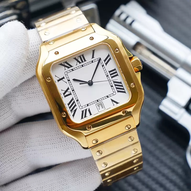 2022 gold Square Watches 38mm Geneva Genuine Stainless Steel Mechanical outdoor leather Case and Bracelet Fashion Mens Male Wristwatch, Only box
2022 gold Square Watches 38mm Geneva Genuine Stainless Steel Mechanical outdoor leather Case and Bracelet Fashion Mens Male Wristwatch, Only box