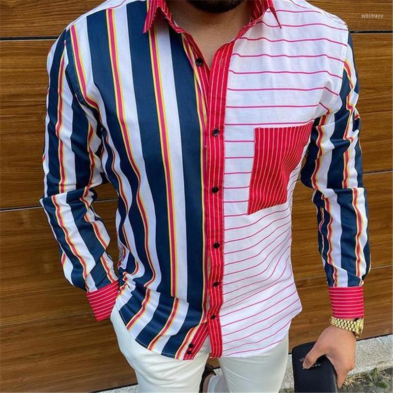 Men' Dress Shirts Fashion Blue Splicing Men Long Sleeve Shirt Hawaii Casual Button Street Wear Tops Stripe Print Spring Autumn Handsome Blo, Ccs-3 
Men' Dress Shirts Fashion Blue Splicing Men Long Sleeve Shirt Hawaii Casual Button Street Wear Tops Stripe Print Spring Autumn Handsome Blo, Ccs-3