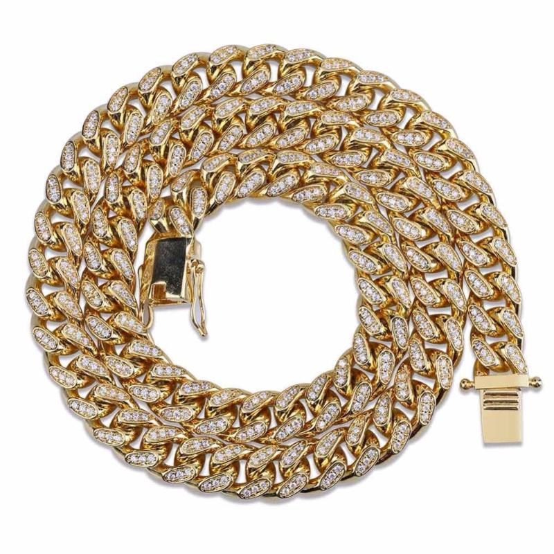 Chains 10mm Miami Curb Cuban Chain Necklace Gold Silver Color Men's Hip Hop Iced Out Paved Rhinestone CZ Rapper JewelryChains
Chains 10mm Miami Curb Cuban Chain Necklace Gold Silver Color Men's Hip Hop Iced Out Paved Rhinestone CZ Rapper JewelryChains