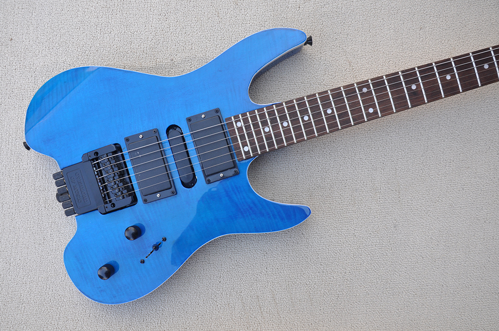 Factory Blue Headless electric guitar with Black Hardware rosewood fingerboard HSH Pickups 24 Frets can be customized
Factory Blue Headless electric guitar with Black Hardware rosewood fingerboard HSH Pickups 24 Frets can be customized