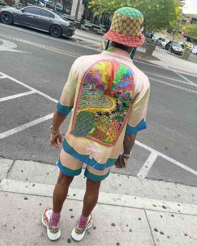 New Casablanca lucid dreams island scenery designer shirts temperament Satin short sleeve shirt, Multi
New Casablanca lucid dreams island scenery designer shirts temperament Satin short sleeve shirt, Multi