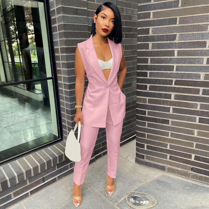 Women' Two Piece Pants Elegant Office Lady Suit 2022 Sleeveless Blazer Top Matching Set For Women Summer Trouser OutfitsWomen, Black
Women' Two Piece Pants Elegant Office Lady Suit 2022 Sleeveless Blazer Top Matching Set For Women Summer Trouser OutfitsWomen, Black