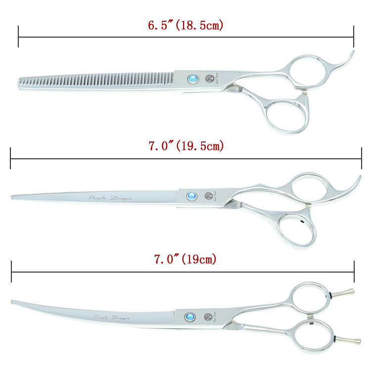 7.0" Japan 440C Professional Pet Grooming Scissors Dog Shears Big Straight &Thinning&Curved Hair Clipper B0013B 220317
