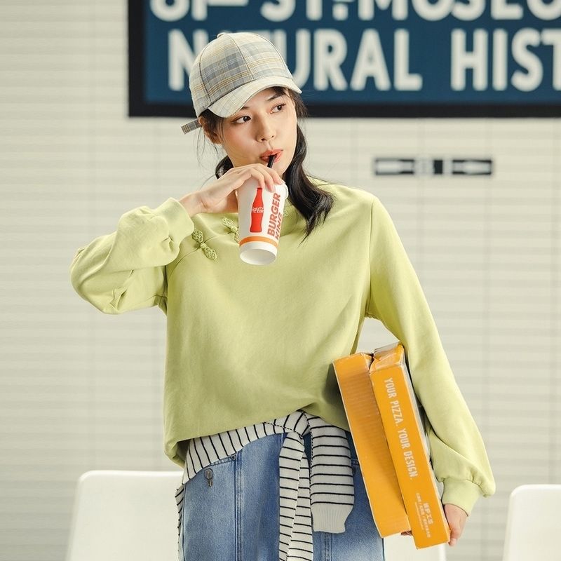 INMAN Chinese Style Winter QiPao Collar Elegant Cotton Pullover Sweatshirt 201202, Light green
INMAN Chinese Style Winter QiPao Collar Elegant Cotton Pullover Sweatshirt 201202, Light green