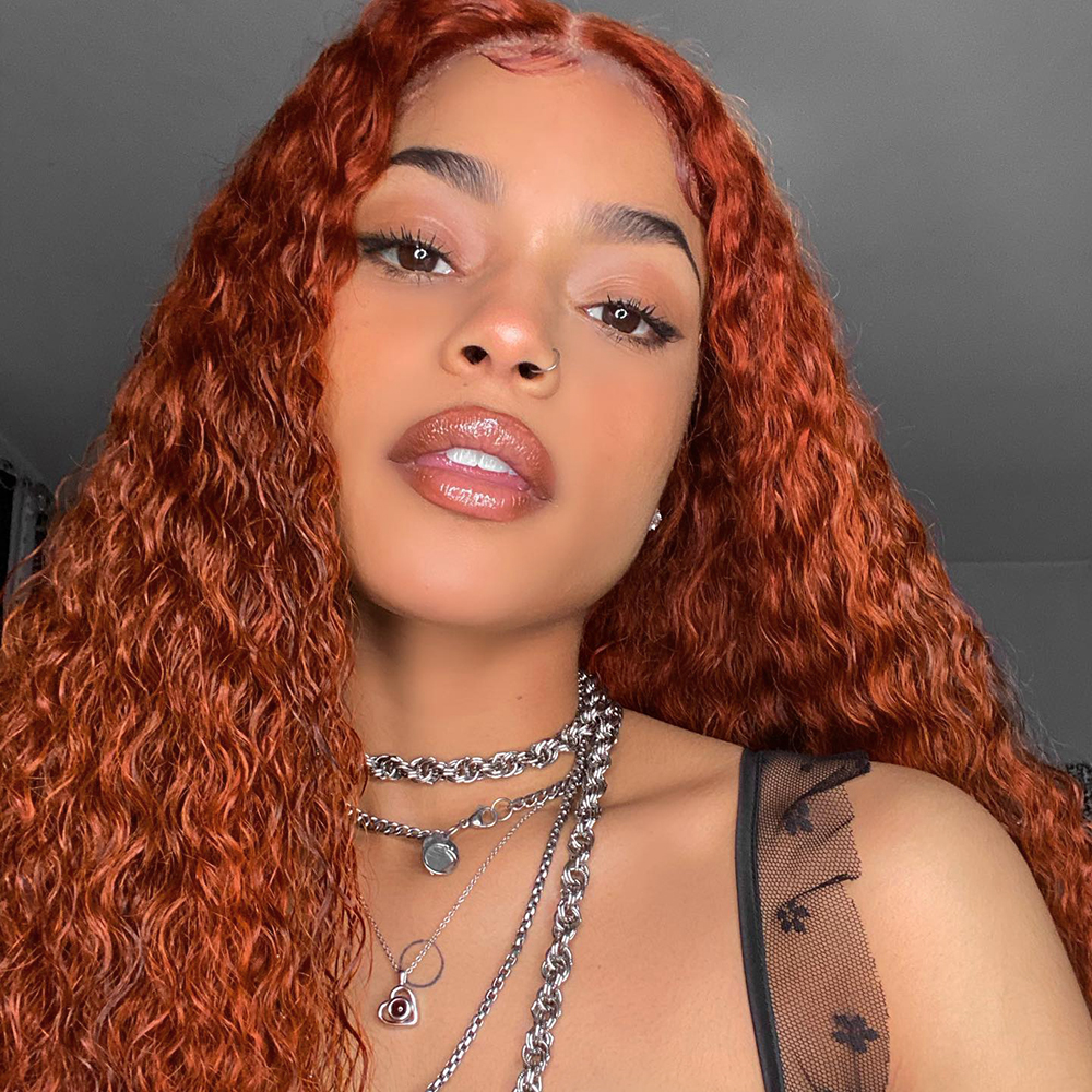 Ginger Orange Brazilian Lace Front Wigs Pre Plucked Deep Curly Wig 13x4 Synthetic Wig For Black/White Women